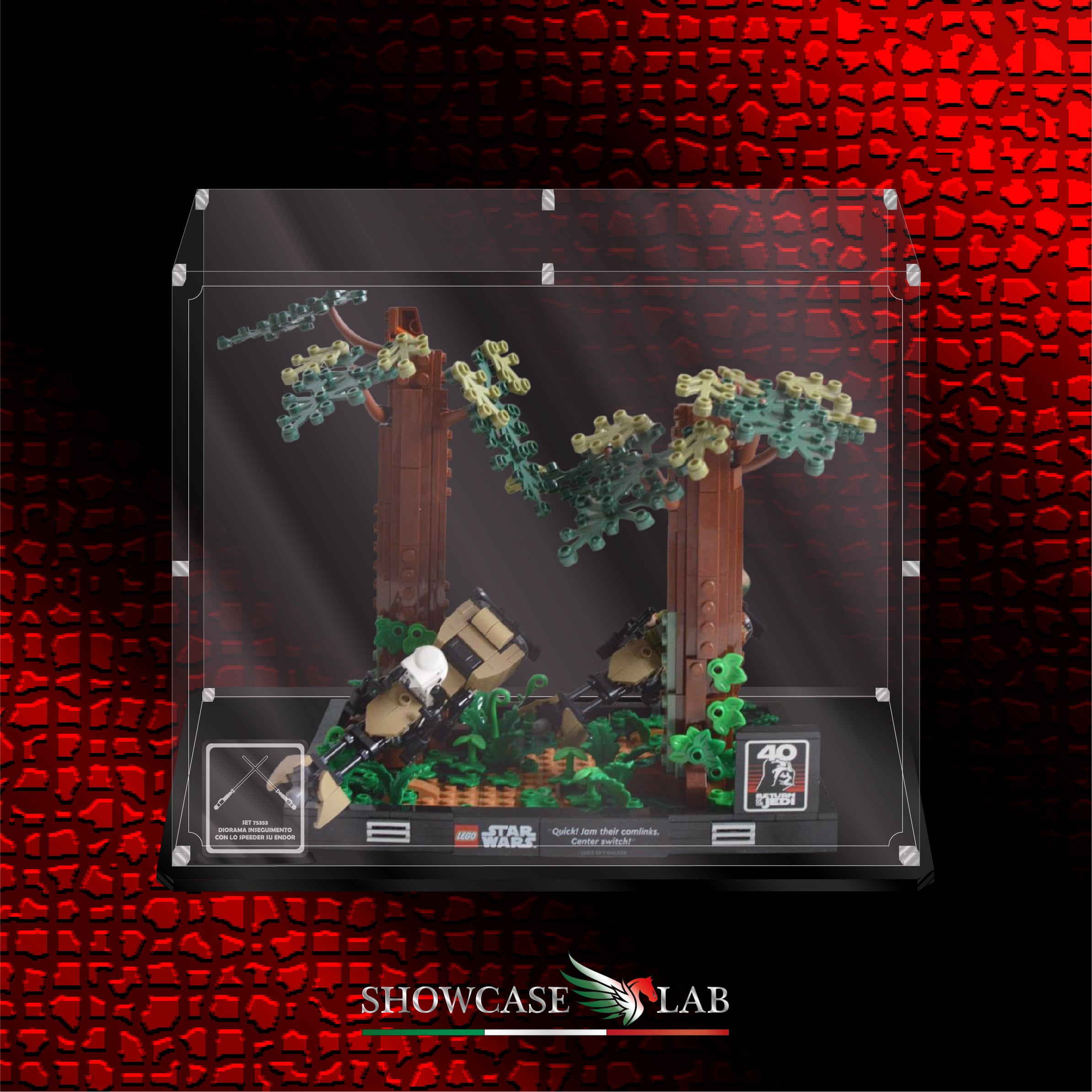 Teca L184 | Per Set Lego® 75353 - Diorama Inseguimento con lo speeder su Endor