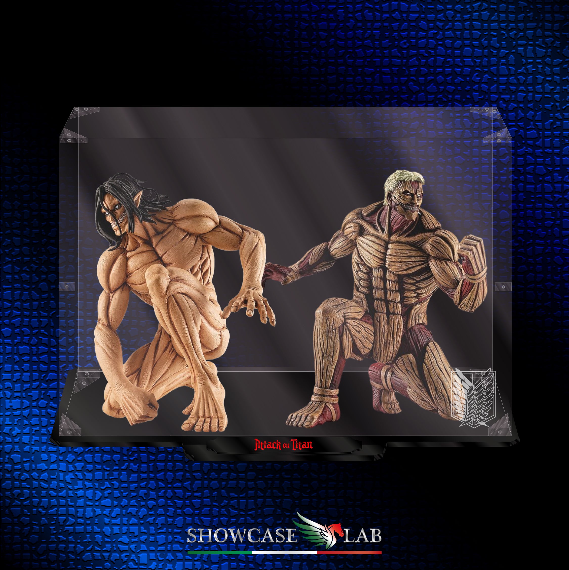 Teca S77 | Per Statue Attack on Titan Reiner Braun E Eren Yeager-