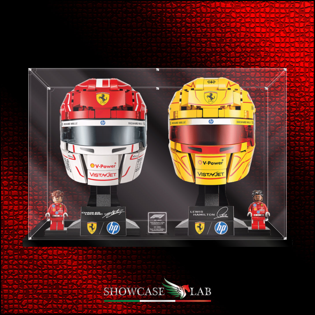 Teca L424 | Per Set Lego® 43014 / 43022 - Casco di Charles Leclerc / Casco di Lewis Hamilton Scuderia Ferrari HP