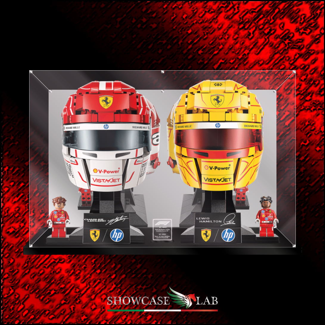 Teca LM424 | Per Set Lego® 43014 / 43022 - Casco di Charles Leclerc / Casco di Lewis Hamilton Scuderia Ferrari HP
